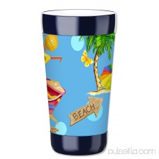 Mugzie 12-Ounce Low Ball Tumbler Drink Cup with Removable Insulated Wetsuit Cover - Beach Toss